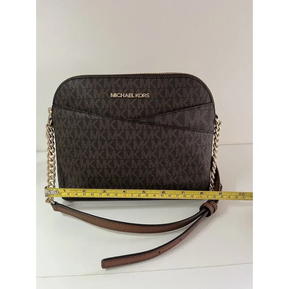 Michael Kors 35F1GTVC6B-200 Jet Set Medium Crossbody Leather Handbag Brown NEW